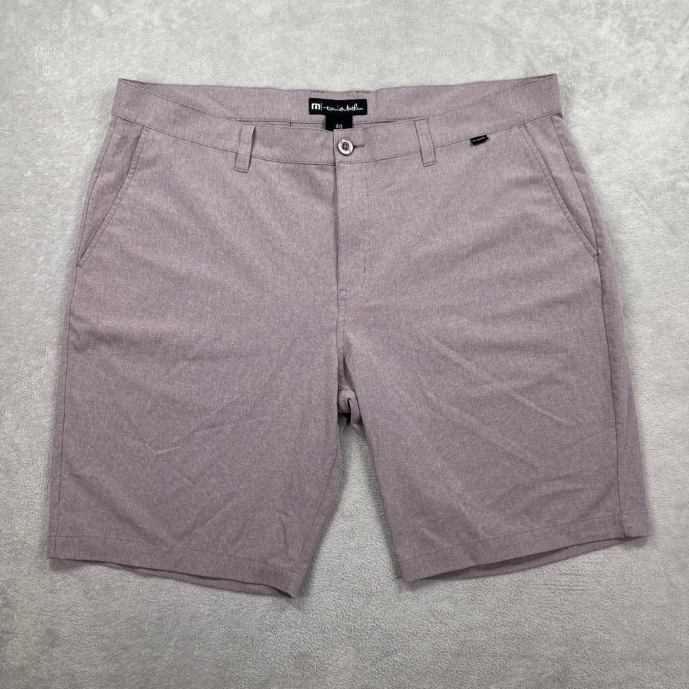 Travis Mathew Beck Shorts Mens 40 Purple Heathered Stretch Golf Performance 10in